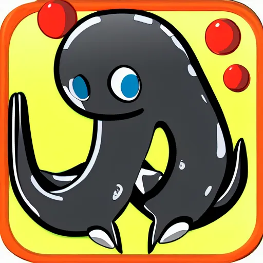 Image similar to black squid, cartoon icon