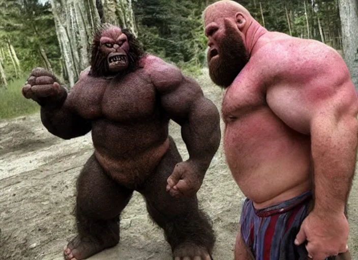 Image similar to very very very big hairy burly strongman orc.