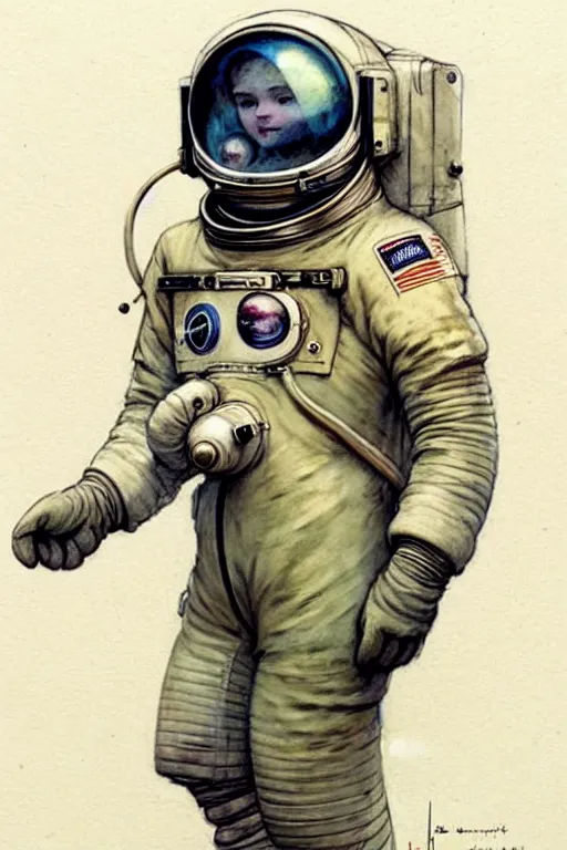 Image similar to (((((1950s cosmonaut. muted colors.))))) by Jean-Baptiste Monge !!!!!!!!!!!!!!!!!!!!!!!!!!!
