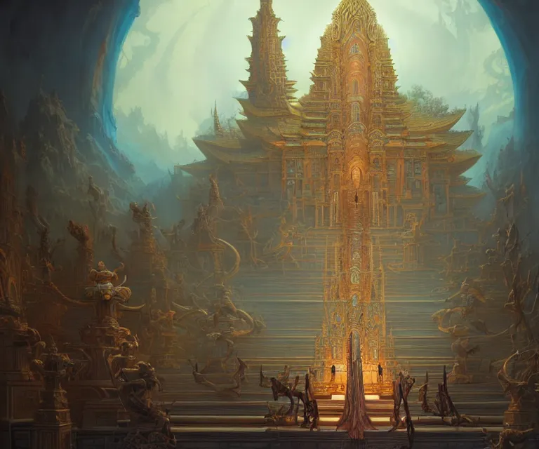 Image similar to a beautiful temple, dramatic lighting, ultra realistic, intricate details, highly detailed by peter mohrbacher, allen williams, hajime sorayama, wayne barlowe, boris vallejo, aaron horkey, gaston bussiere, artgerm, 4 k