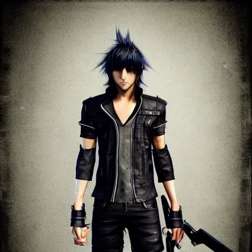 Image similar to noctis from final fantasy xv, trending on artstation, deviantart, unreal engine,