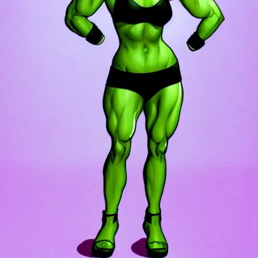 Image similar to Natalie Portman as She Hulk