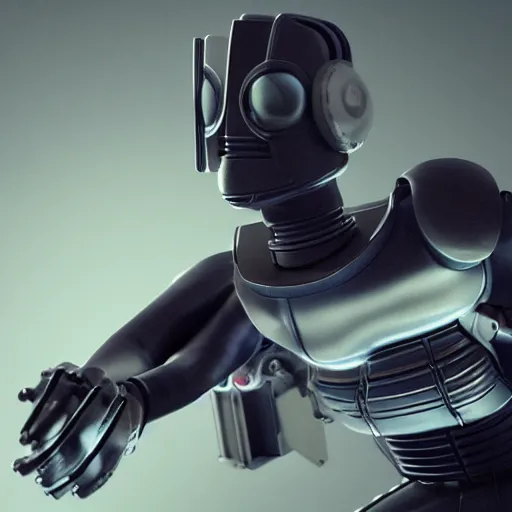 Image similar to bender in a live action movie, 3 d rendered, 3 d rendering, dramatic lighting, unreal engine