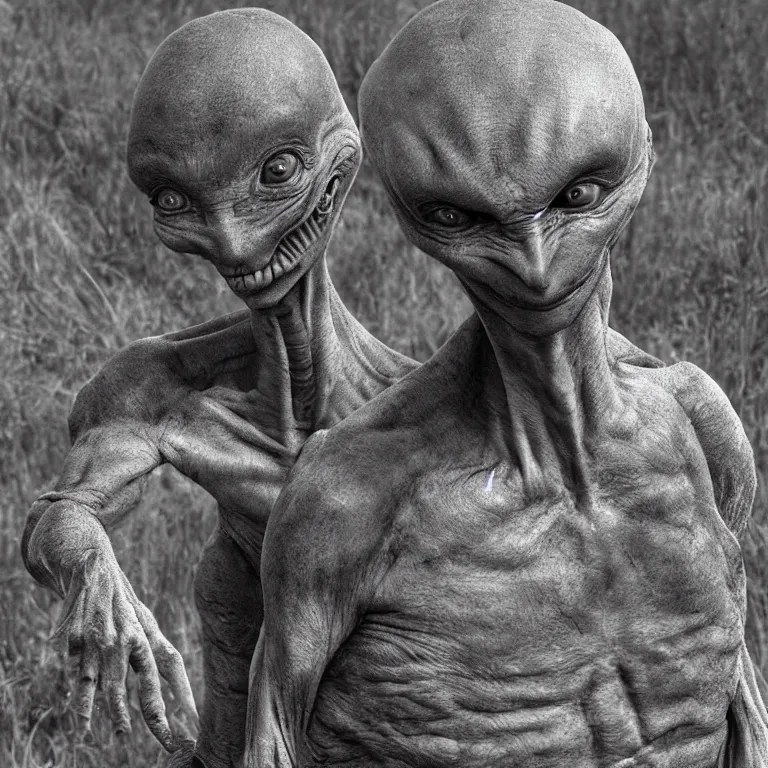 Prompt: A grey alien