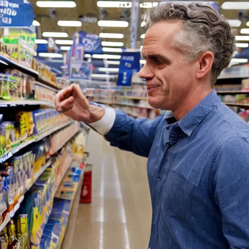 Image similar to jordan peterson crying in walmart