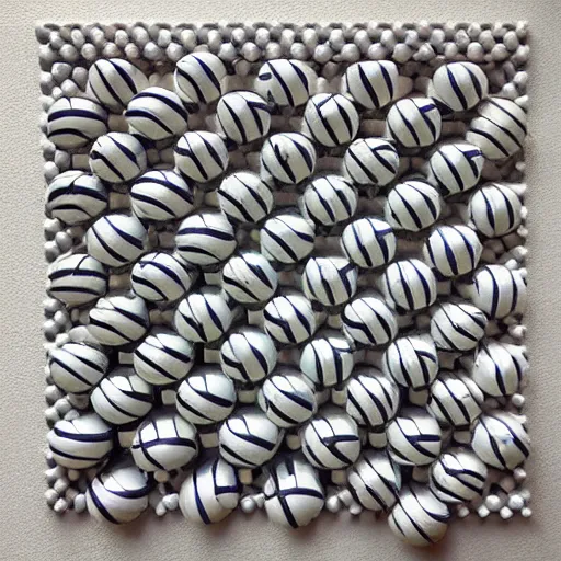 Image similar to ocean wave made of baseballs