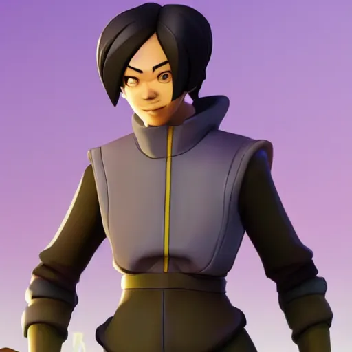 Image similar to toph beifong in fortnite, character render, full body shot, highly detailed, in game render