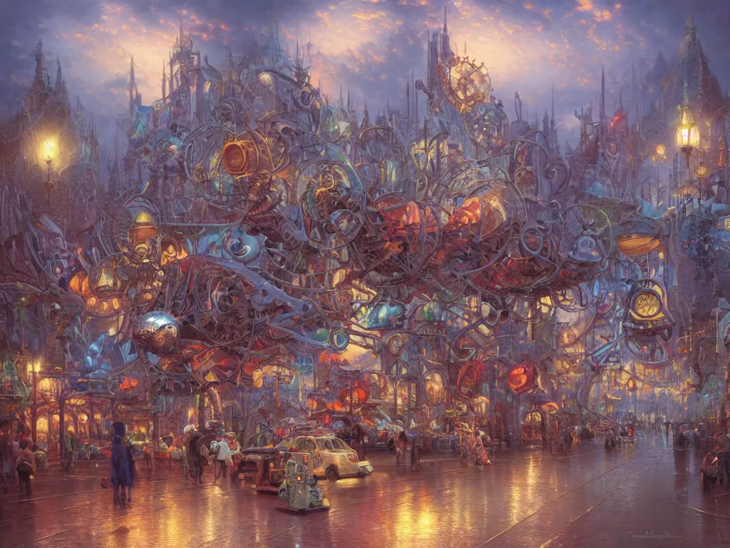 Prompt: 🎡 🎢 by alejandro burdisio and federico pelat and thomas kinkade and alan lee