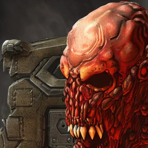 Prompt: head of monster from doom