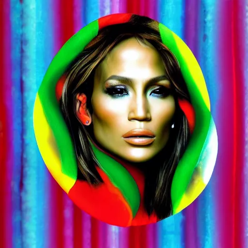 Image similar to j - lo made of jello, portrait photography