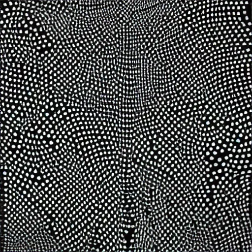 Image similar to “human figures are woven and entangled in harmonious patterns, rendered with stippled dots and tiny lines, monochromatic, black and white, excellent use of positive and negative space, hd”