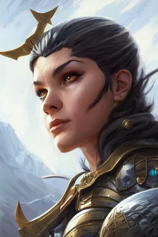 Image similar to amazon valkyrie athena, d & d, fantasy, portrait, highly detailed, headshot, digital painting, trending on artstation, concept art, sharp focus, illustration, art by artgerm and greg rutkowski and magali villeneuve