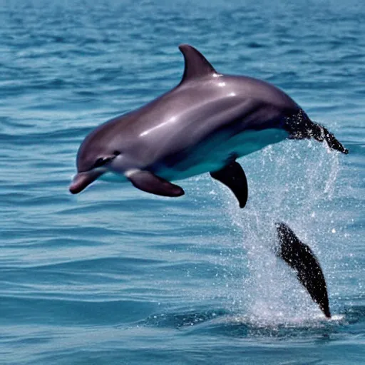 Prompt: “photo of a dolphin leaping high out of the ocean, award winning”