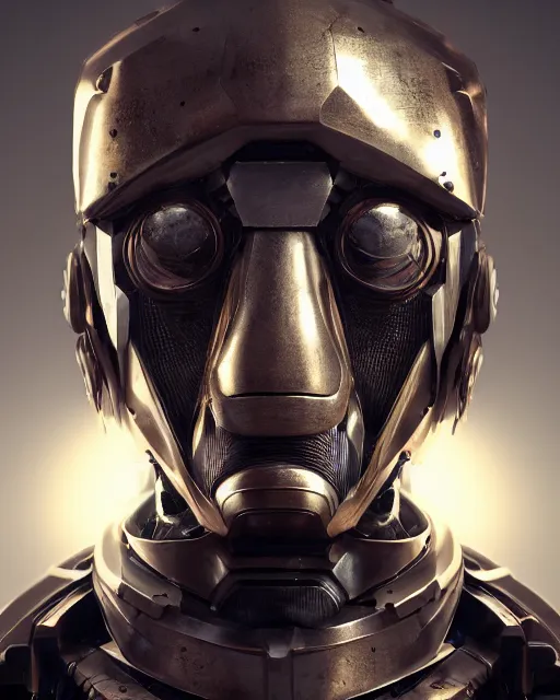 Prompt: a close up portrait of the sentinel wearing mechanical sci fi armor made of realistic metal, cinematic lighting, smooth, high detail, glowing eyes, realistic led tube lights, unreal engine, octane render, by vitaly bulgarov artstation, golden rule, by michael hussar, vray, fog volumes, vivid color glow, cgsociety