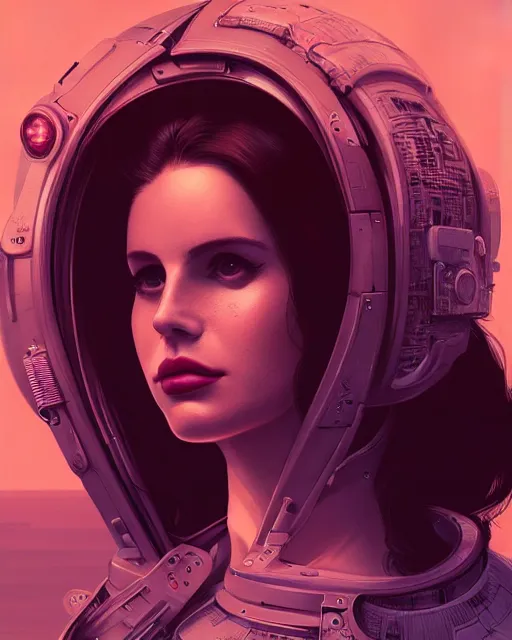 Image similar to portrait of lana del rey as a cyborg. intricate abstract. intricate artwork, by tooth wu, wlop, beeple, dan mumford. concept art, octane render, trending on artstation, greg rutkowski very coherent symmetrical artwork. cinematic, key art, hyper realism, high detail, octane render, 8 k, iridescent accents