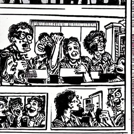 Image similar to robert crumb comic about pembroke pines flanagan high school students partying accurate eyes high detail