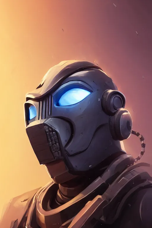 Image similar to epic mask helmet robot ninja portrait stylized as fornite style game design fanart by concept artist gervasio canda, behance hd by jesper ejsing, by rhads, makoto shinkai and lois van baarle, ilya kuvshinov, rossdraws global illumination radiating a glowing aura global illumination ray tracing hdr render in unreal engine 5