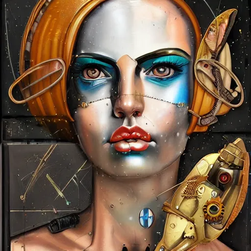 Image similar to portrait of steampunk female android, by sandra chevrier, fra angelico and sandro botticelli