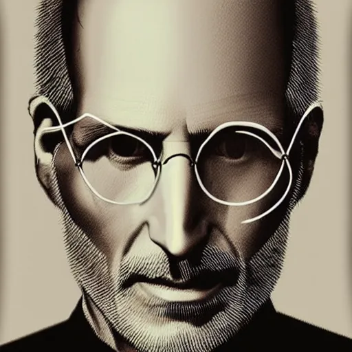 Image similar to concept art of steve jobs head in jar, biological hacking by giger and jama jurabaev, still film, cinematic shot, brush hard, artstation, for aaa game, high quality, brush stroke