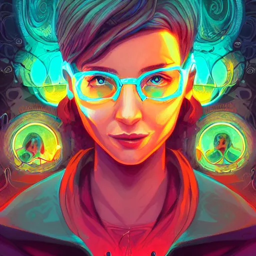 Image similar to skill magic geek inside matrix deepdream radiating a glowing aura stuff loot legends stylized digital illustration video game icon artstation lois van baarle, ilya kuvshinov, rossdraws,