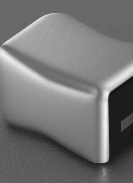 Image similar to mini pc case, brushed aluminum, detailed 3 d render, global illumination, unreal engine, dribble trending, designed by dieter rams