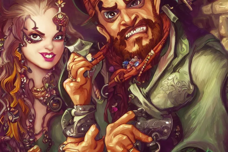 Image similar to Pirate LeChuck as Disney’s Jaffar, cute, fantasy, intricate, elegant, highly detailed, digital painting, 4k, HDR, concept art, smooth, sharp focus, illustration, art by artgerm and H R Giger and alphonse mucha