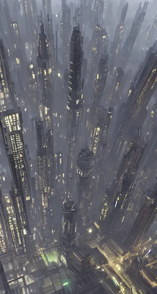 Image similar to megabuilding in futuristic city, in style of dieselpunk, detailed, sharp, 8 k