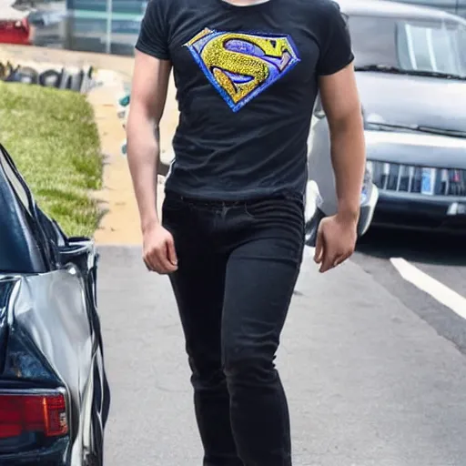 Prompt: man wearing gal gadot tee shirt