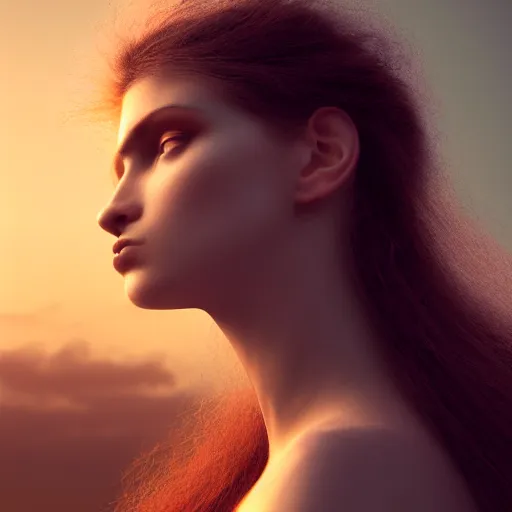 Image similar to photographic portrait of a stunningly beautiful gothic female in soft dreamy light at sunset, contemporary fashion shoot, by edward robert hughes, annie leibovitz and steve mccurry, david lazar, jimmy nelsson, breathtaking, 8 k resolution, extremely detailed, beautiful, establishing shot, artistic, hyperrealistic, beautiful face, octane render