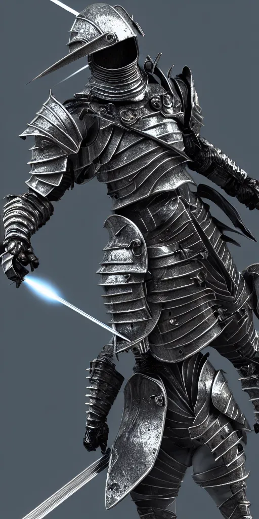 Image similar to futuristic knight with lasers eldenring boss. fromsoftware, dark souls, eldenring, screenshot, extremely detailed, insanely detailed, realistic, zbrush, horror, bloodbourne, full body concept