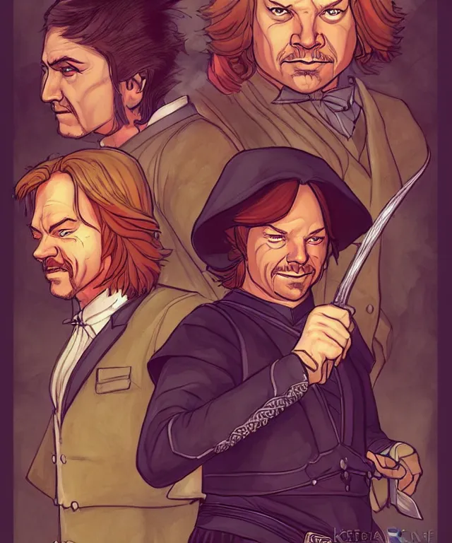 Image similar to a fantasy comic - style full portrait of a halfling maitre'd who looks like david spade, digital illustration by ken taylor and sana takeda and jenny frison, character design, concept art, fine inking lines, vivid colors, dnd, highly detailed!, hd, 4 k, trending on artstation