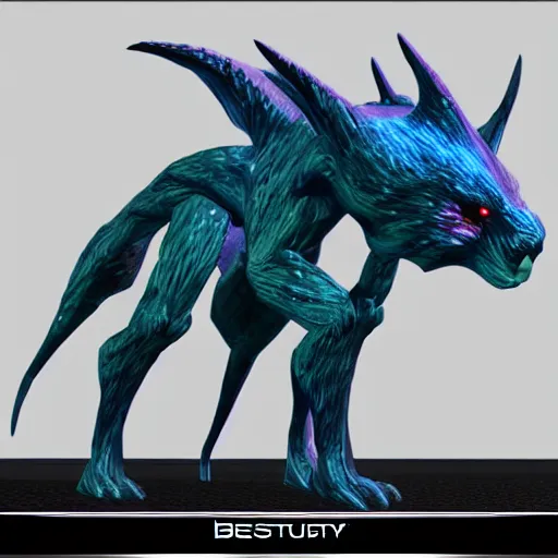 Image similar to cyber 3 d bestiary creature