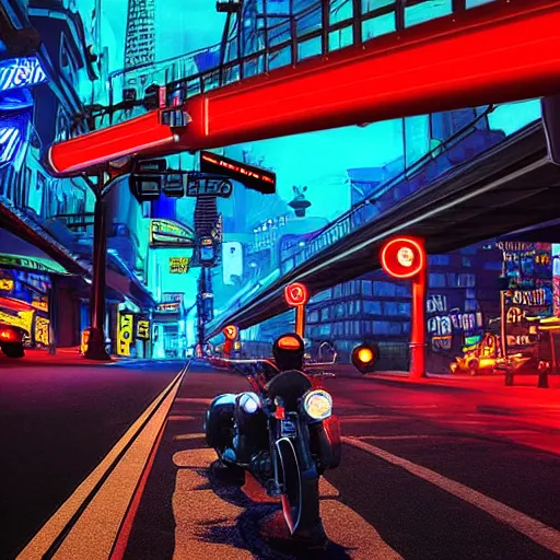 Image similar to akira style motorcycles in the streets of san francisco in 2 0 4 8. night time shot. ultra realistic. neon lights