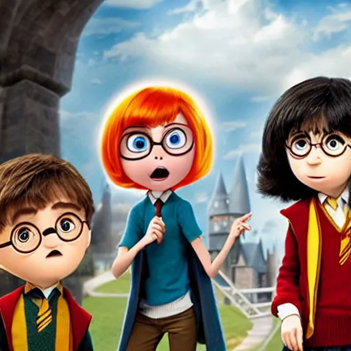 Image similar to harry potter in the style of inside-out boy,