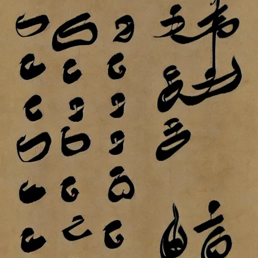 Image similar to poem written in arabic chinese script