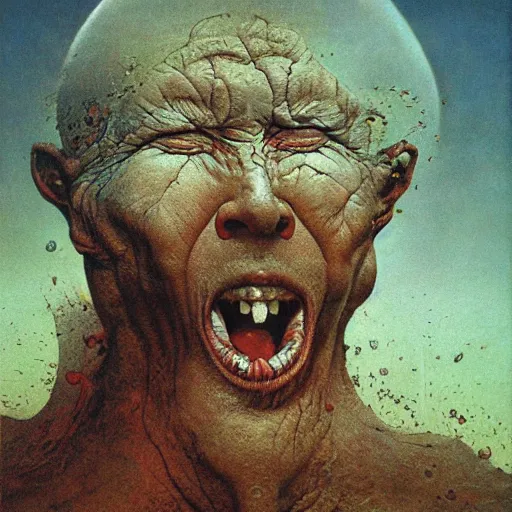 Image similar to joy made by zdzislaw beksinski