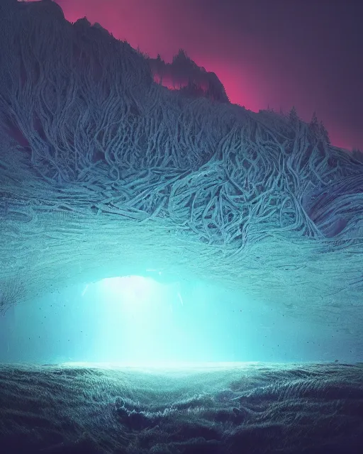 Image similar to mother nature cries out in agony. wide shot, detailed, sharp, 8 k, digital art by beeple.