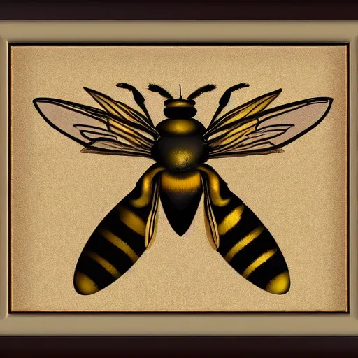 Prompt: scientific framed 🐝, entomology specimen, hd,