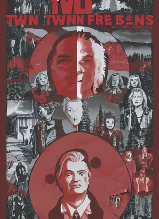 Image similar to twin peaks movie poster art by bill schmidt