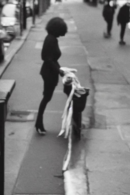 Image similar to close-up photography, ginger woman walking in New York, soft light, 35mm, film photo, Joel Meyerowitz