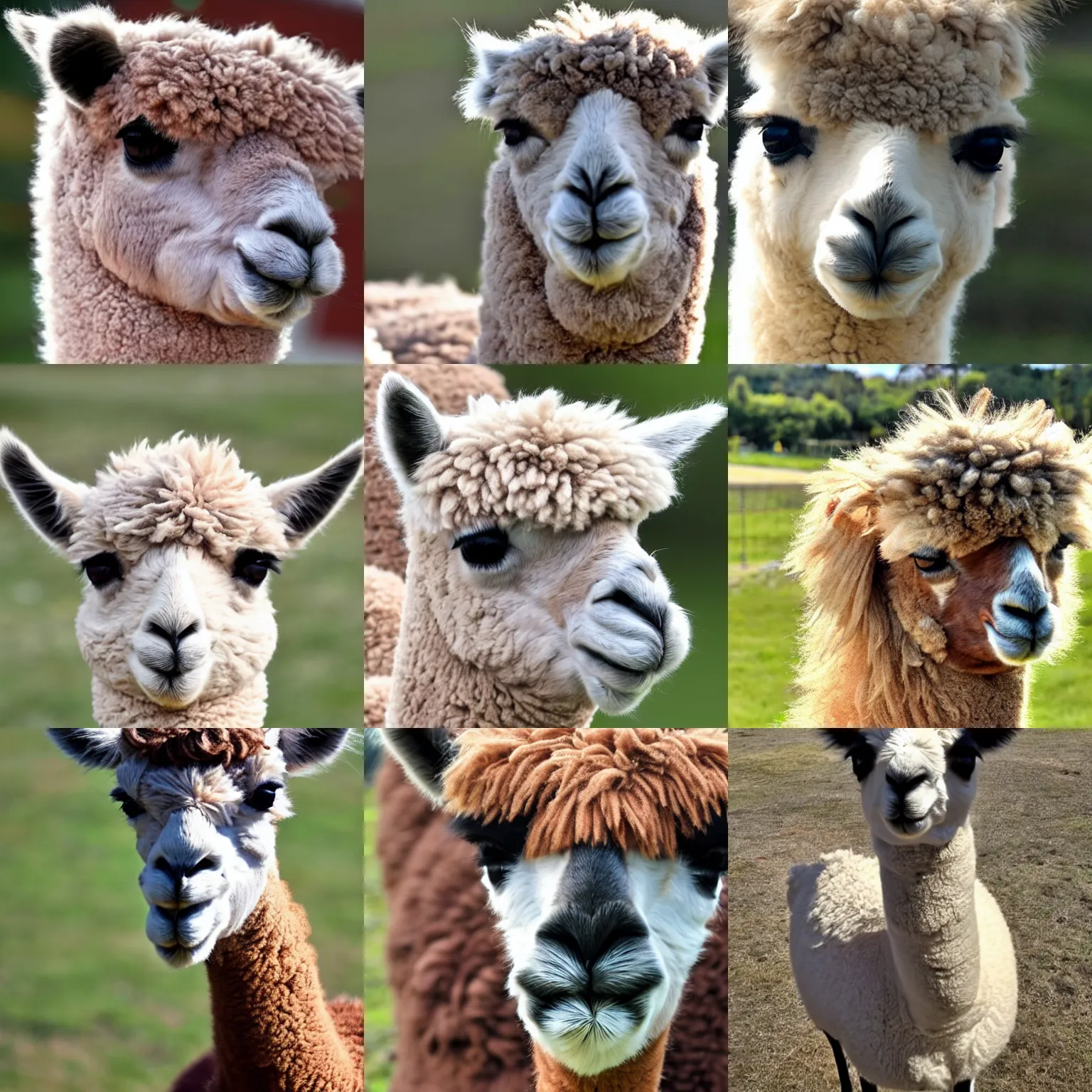 Prompt: an adorable alpaca stares knowingly