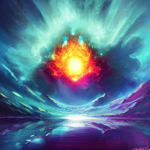 Image similar to a supernova, by anato finnstark, by alena aenami, by john harris, by ross tran, by wlop, by andreas rocha