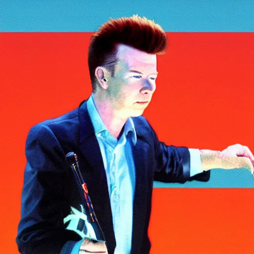Prompt: Rick Astley rickroll, game-realistic