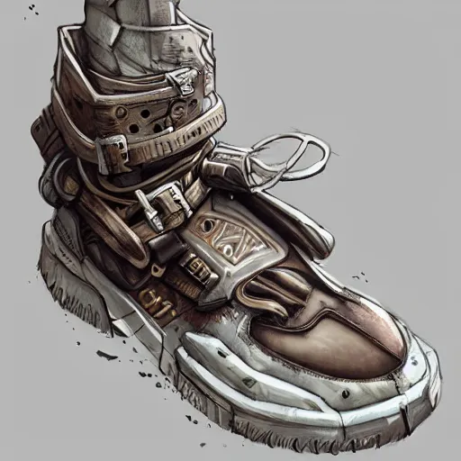 Image similar to sneaker concept art, steampunk, sharp focus, illustration, concept art by tooth wu