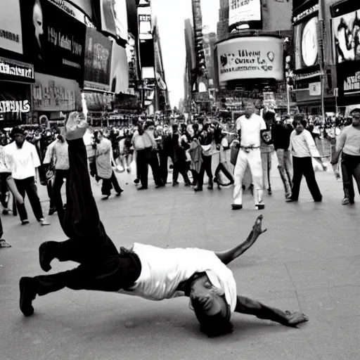 Image similar to gandhi breakdancing in New York Times square