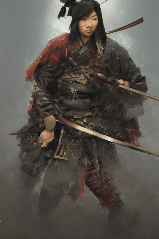 Image similar to Japanese samurai archer, portrait, fierce, intricate, elegant, volumetric lighting, scenery, digital painting, highly detailed, artstation, sharp focus, illustration, concept art, ruan jia, steve mccurry