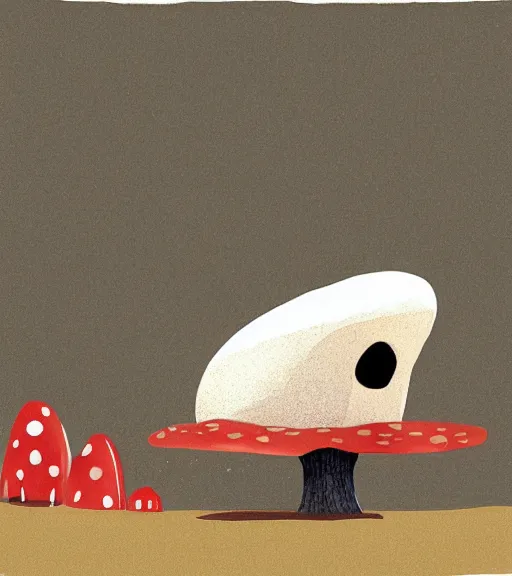 Prompt: a toad playing guitar on a mushroom by jon klassen
