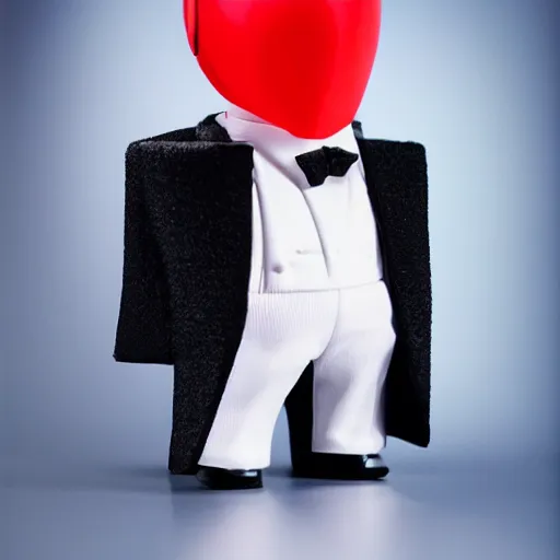 Image similar to highly detailed full body portrait of an evil alien wearing a tuxedo, red bowtie, by gottfried helnwein, by richard estes, studio lighting, sigma 8 5 mm f / 1. 4