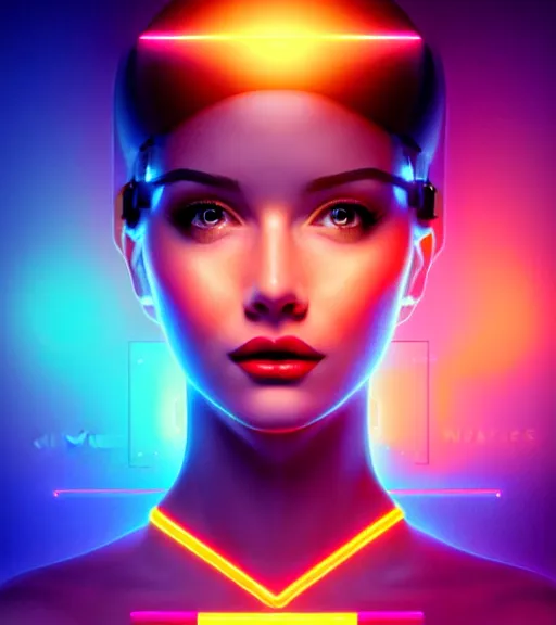 Image similar to symmetry!! latin princess of technology, solid cube of light, hard edges, product render retro - futuristic poster scifi, lasers and neon circuits, beautiful woman latin princess, intricate, elegant, highly detailed, digital painting, artstation, concept art, smooth, sharp focus, illustration, dreamlike, art by artgerm