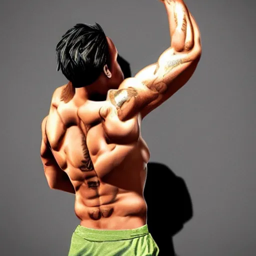 Prompt: zyzz holding the world on his back, realistic, high detail,